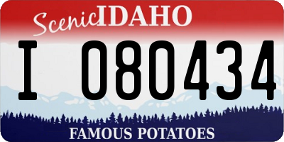 ID license plate I080434