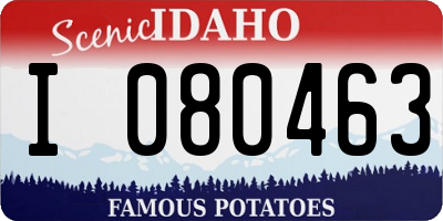 ID license plate I080463