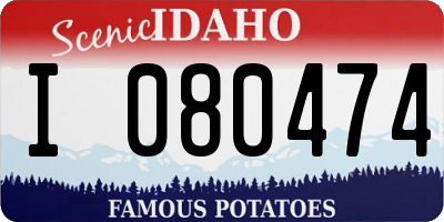ID license plate I080474