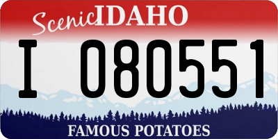 ID license plate I080551