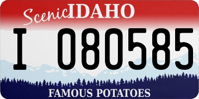 ID license plate I080585