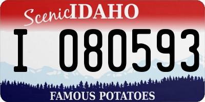 ID license plate I080593