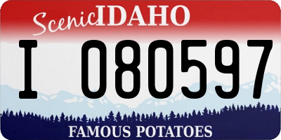 ID license plate I080597