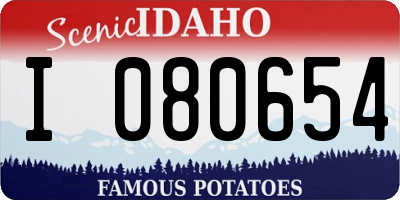 ID license plate I080654