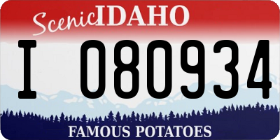 ID license plate I080934