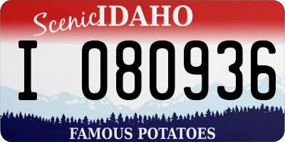 ID license plate I080936