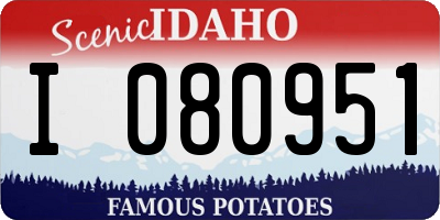 ID license plate I080951