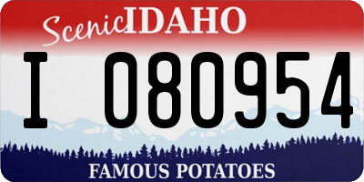 ID license plate I080954