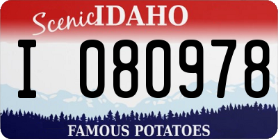 ID license plate I080978