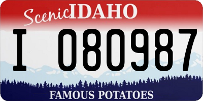 ID license plate I080987