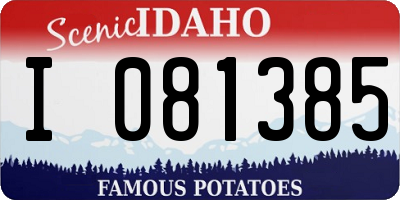 ID license plate I081385