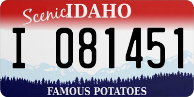 ID license plate I081451