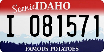 ID license plate I081571