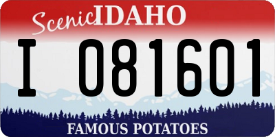 ID license plate I081601