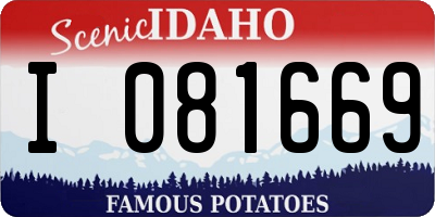 ID license plate I081669