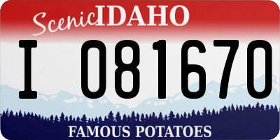 ID license plate I081670