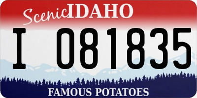 ID license plate I081835