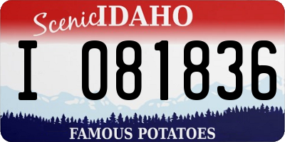ID license plate I081836