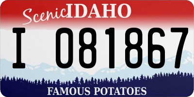 ID license plate I081867