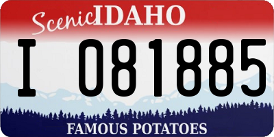 ID license plate I081885