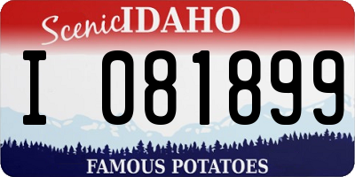 ID license plate I081899