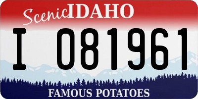 ID license plate I081961