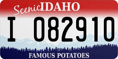 ID license plate I082910