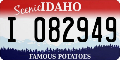 ID license plate I082949