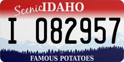 ID license plate I082957