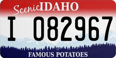 ID license plate I082967