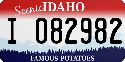 ID license plate I082982