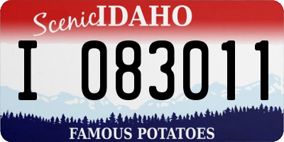 ID license plate I083011