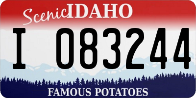 ID license plate I083244
