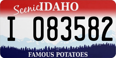 ID license plate I083582