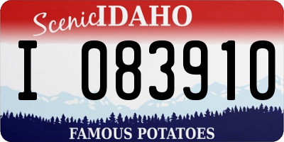 ID license plate I083910