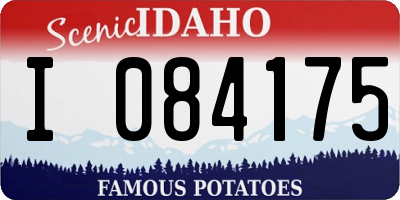 ID license plate I084175