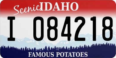 ID license plate I084218