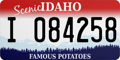 ID license plate I084258