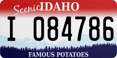 ID license plate I084786