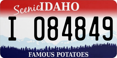 ID license plate I084849