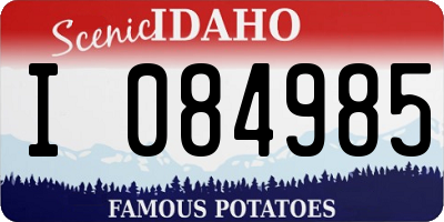ID license plate I084985