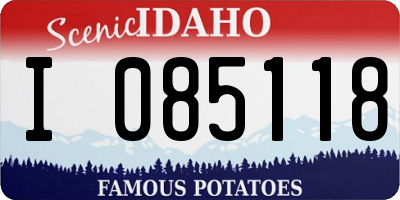 ID license plate I085118