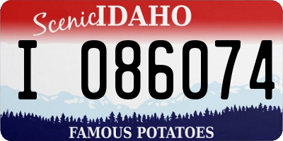 ID license plate I086074