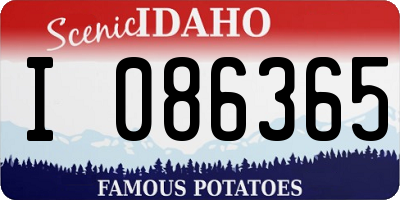 ID license plate I086365
