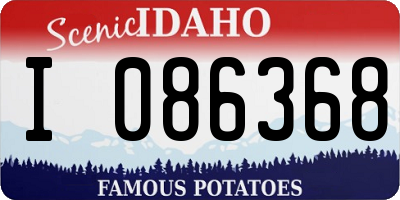 ID license plate I086368