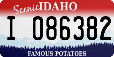 ID license plate I086382