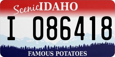 ID license plate I086418