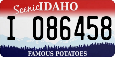 ID license plate I086458