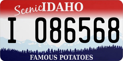 ID license plate I086568