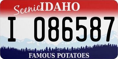 ID license plate I086587